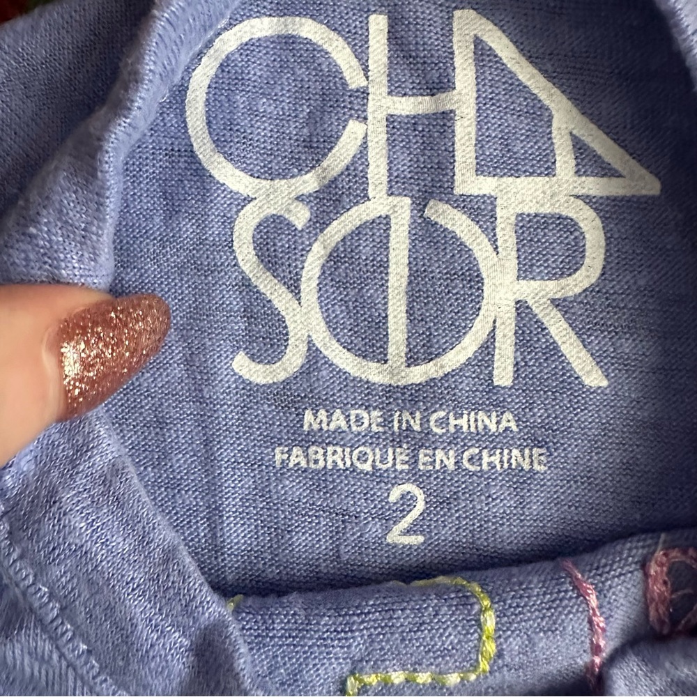 Chaser Peace Embroidered Linen Tee - Picture 4 of 6